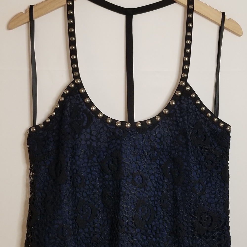New Free People Lace Party Dress - Black & Navy